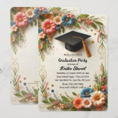 花輪の卒業パーティー招待状 招待状 (正面/裏面)