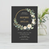 花輪の編集可能なカラー結婚式招待状 招待状 (スタンド正面)