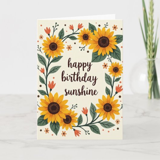 花輪の花咲く誕生日カード カード (正面)
