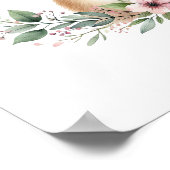 花輪を持つピンクの赤ちゃん鹿 ポスター (角)