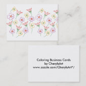 花輪郭カラフル彩色名刺 名刺 (正面/裏面)