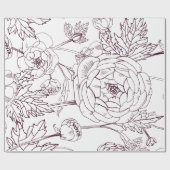 花輪郭ラッピング紙 | 豪華な結婚式 ラッピングペーパー (フラット)