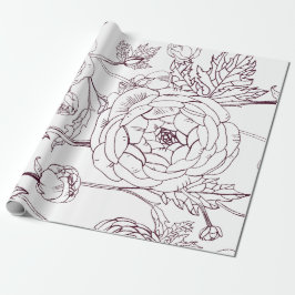 花輪郭ラッピング紙 | 豪華な結婚式 ラッピングペーパー