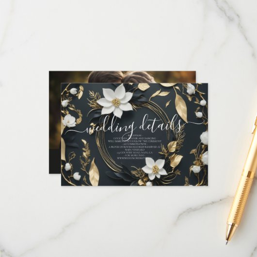 花輪 ウェディング 情報 詳細 写真 エンクロージャーカード (正面/裏面インサイチュ)