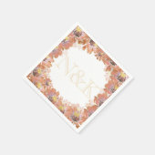 花輪、オレンジ色の花 スタンダードカクテルナプキン (角)