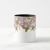 花輪 春 夏 ピンクの花 緑の葉 マグカップ (中央)