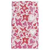 花違うスタイルハート柄 スモールペーパーバッグ (正面)