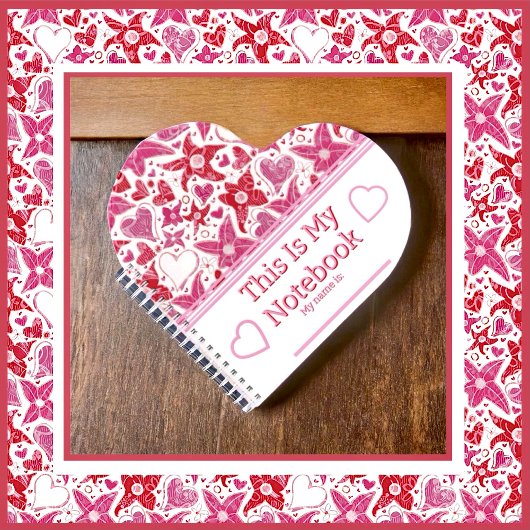 花違うスタイルハート柄 ノートブック