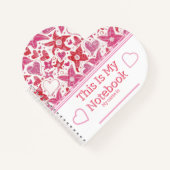 花違うスタイルハート柄 ノートブック (正面)