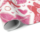 花違うスタイルハート柄 ラッピングペーパー (ロールコーナー)