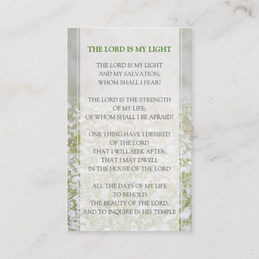 花野葬祈りの言葉カード記念碑 名刺 (裏面)