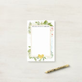 花金ゴールドの輝きのハートおよび葉 ポストイット (デスク上)