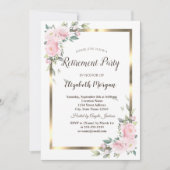 花金ゴールドフレーム退職パーティー 招待状 (正面)