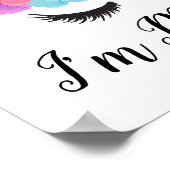 花金ゴールド魔法のユニコーン女の子 ポスター (角)