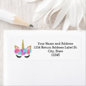 花金ゴールド魔法のユニコーン女の子 ラベル (インサイチュ)