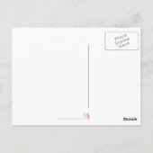 花開いたアイスブルーLOVE書道レタリング ポストカード (裏面)