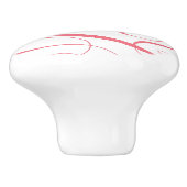 花開いたLOVE書道台本ピンクの単語セラム セラミックノブ (側面)