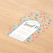 花開いたsweet sixteen招待は透明 アクリル招待状 (レイダウン)