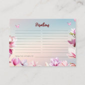 花開きロマンス – ブライダルシャワーレシピ エンクロージャーカード (裏面)