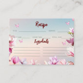 花開きロマンス – ブライダルシャワーレシピ エンクロージャーカード (正面)