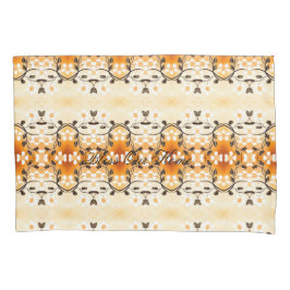 花開き枕ケース付文字 枕カバー