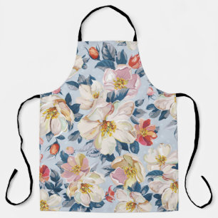 花開くリンゴの実を持つ継ぎ目のない優雅な模様 エプロン