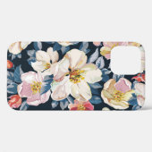 花開くリンゴの実を持つ継ぎ目のない優雅な模様 Case-Mate iPhoneケース (裏面 (横))