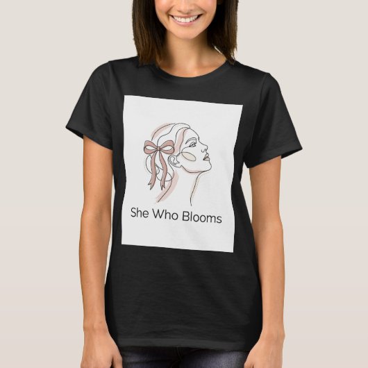 花開く人 ラインアート 女性用Tシャツ | Tシャツ (正面)