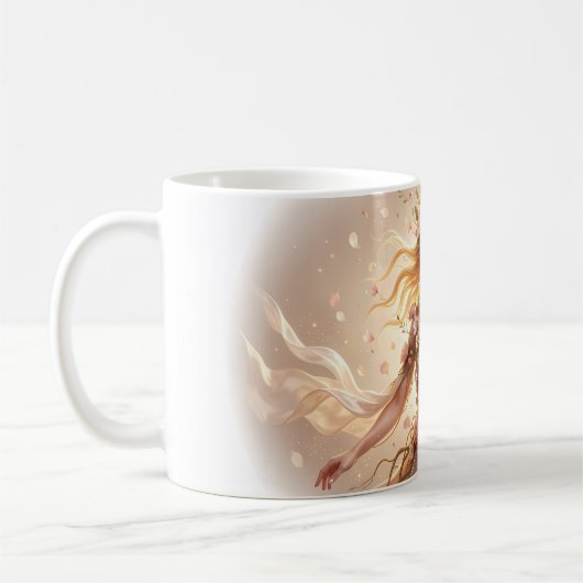 花開く光と優雅なファンタジーマグ コーヒーマグカップ (左)