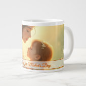 花開く光の中の優しい母性愛 ジャンボコーヒーマグカップ (正面右)