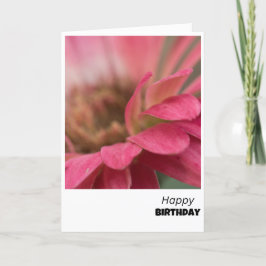 花開く喜び – ピンクフラワー誕生日カード サンキューカード