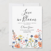 〈花開く愛〉 ワイルドフラワー ブライダルシャワー 招待状 (正面)