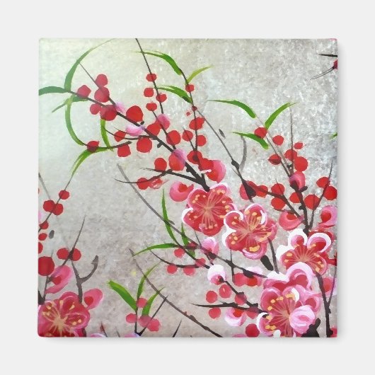 花開く金ゴールド マグネット (正面)