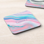 花開カラフルく塩素酸エステル大理石 コースター (左側)