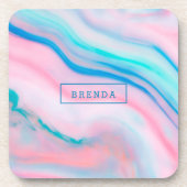 花開カラフルく塩素酸エステル大理石 コースター (正面)