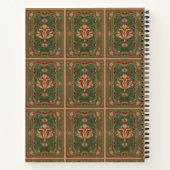 花開クラシックいた桃エメラルドグリーンオーナメント ノートブック (裏面)