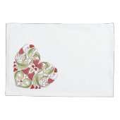 花開パーソナライズされたハート枕ケース 枕カバー (裏面-左)