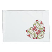 花開パーソナライズされたハート枕ケース 枕カバー (裏面-右)