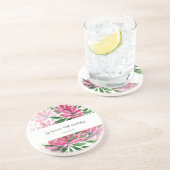 花開花オリジナルアートウォーターカラーモノグラムの コースター (側面)