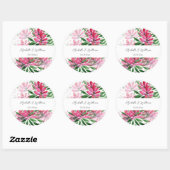 花開花オリジナルアートウォーターカラーモノグラムの ラウンドシール (シート)