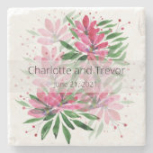 花開花オリジナルアートワークウォーターカラー ストーンコースター (正面)