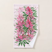 花開花オリジナルアートワークウォーターカラー バスタオルセット (ハンドタオル)