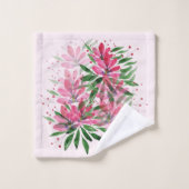 花開花オリジナルアートワークウォーターカラー バスタオルセット (ウォッシュタオル)