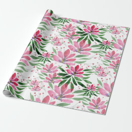 花開花オリジナルアートワークウォーターカラー ラッピングペーパー