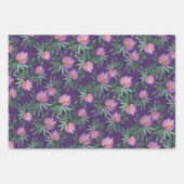 花開花バイオレットオリジナルアートワークウォーター色 ラッピングペーパーシート (正面2)