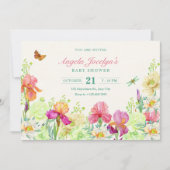 花開花ベビーシャワー 招待状 (正面)