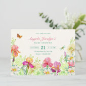 花開花ベビーシャワー 招待状 (スタンド正面)