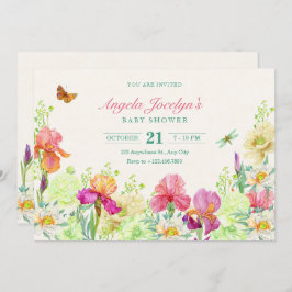 花開花ベビーシャワー 招待状