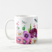 花開花写真名前をカスタムする コーヒーマグカップ (左)