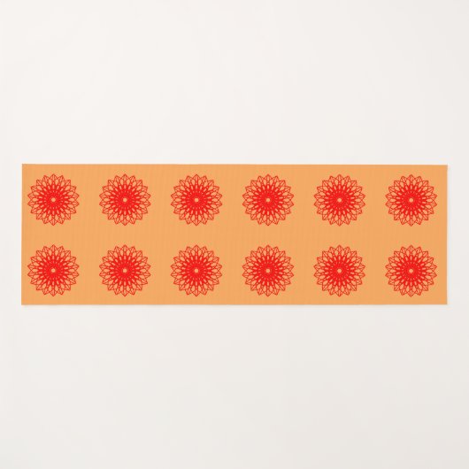 花開花幾何学曼荼羅両面 ヨガマット (正面(横))